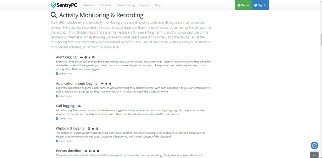 Activity Monitoring & Recording