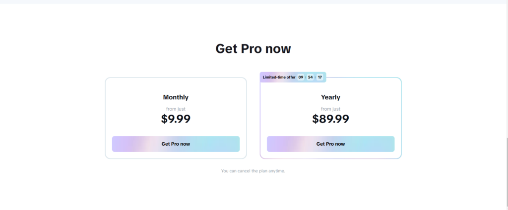 Screenshot of CapCut pricing tiers highlighting free and paid options for video editing.